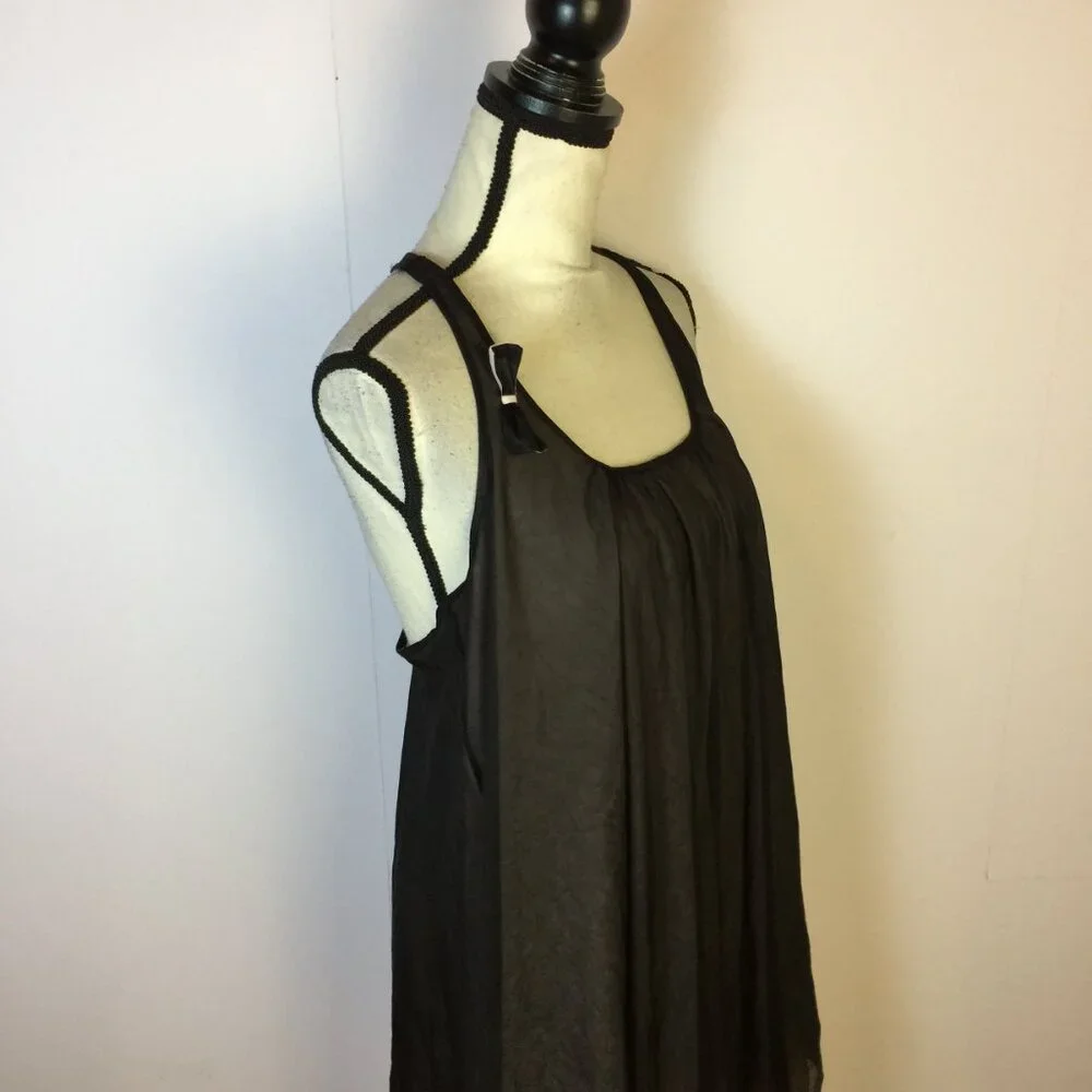 Betsey Johnson Intimates Nightgown Dress Womens Sz L Black Pink Layered Vintage - Picture 7 of 16